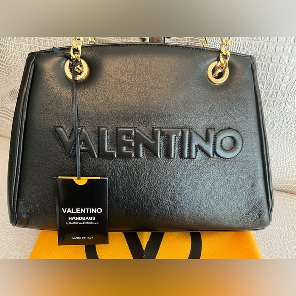 VALENTINO Angelina Embossed Genuine Leather Shoulder Bag/New - Picture 1 of 16